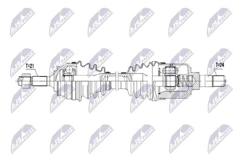 Image of NTY NPW-CT-171 Drive shaft Manual Transmission, Front Axle Left Drive Shaft (13)