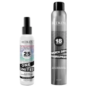 image of Redken Styling One United and Quick Dry Hair Spray Bundle