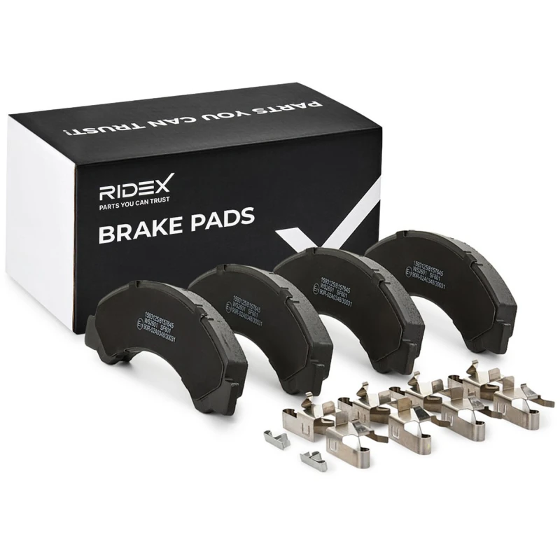 Image of RIDEX 402B1021 Brake pad set Front Axle, with acoustic wear warning Brake Pad Set,disc brake (402)