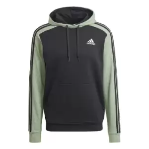 Image of adidas Essentials M lange French Terry Hoodie Mens - Black / Green Oxide Mel