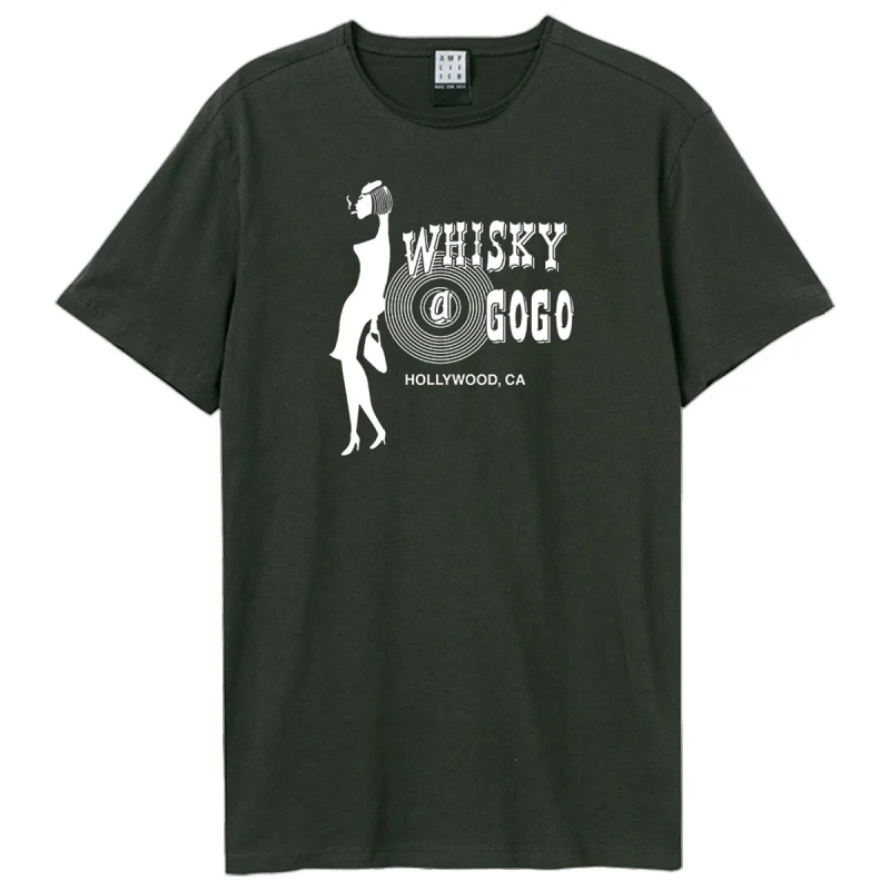Image of Amplified Amplified Men Smokin' Whisky A Go Go T-Shirt in Charcoal Size: X-Small Charcoal XS Male 5063574718233