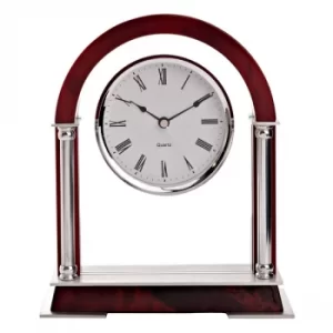 Image of Wm. Widdop Arch-Shaped Wood & Glass Mantel Clock