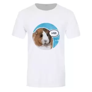 Image of Cute But Abusive Mens Loser T-Shirt (XL) (White/Sky Blue/Brown)