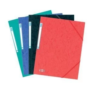 Image of Elba Eurofolio A4 Folder Elasticated 3 Flap 450gsm Black Pack 10