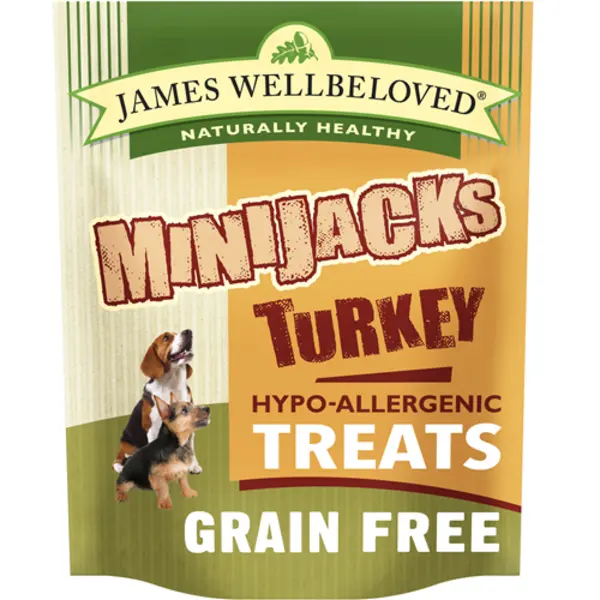 Image of James Wellbeloved Minijacks Grain Free Turkey Dog Treats 90g