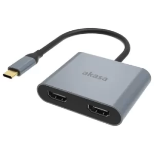 image of Akasa Type-C to Dual HDMI Adapter MST 4K 30Hz Dual 4K 60Hz Single