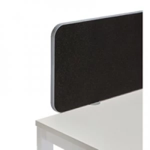 Image of Jemini Straight Rounded Corner Screen Silver Trim Black 1600mm KF74254