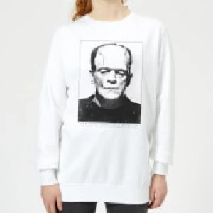 image of Universal Monsters Frankenstein Portrait Womens Sweatshirt - White - 3XL