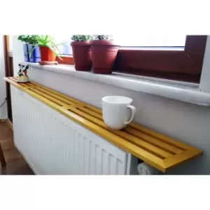 Image of Etarad Handmade Natural Solid Wood 100 Cm Radiator Cover Shelf, Radiator Over Shelf, Radiator Top Shelf - Light - Decorotika