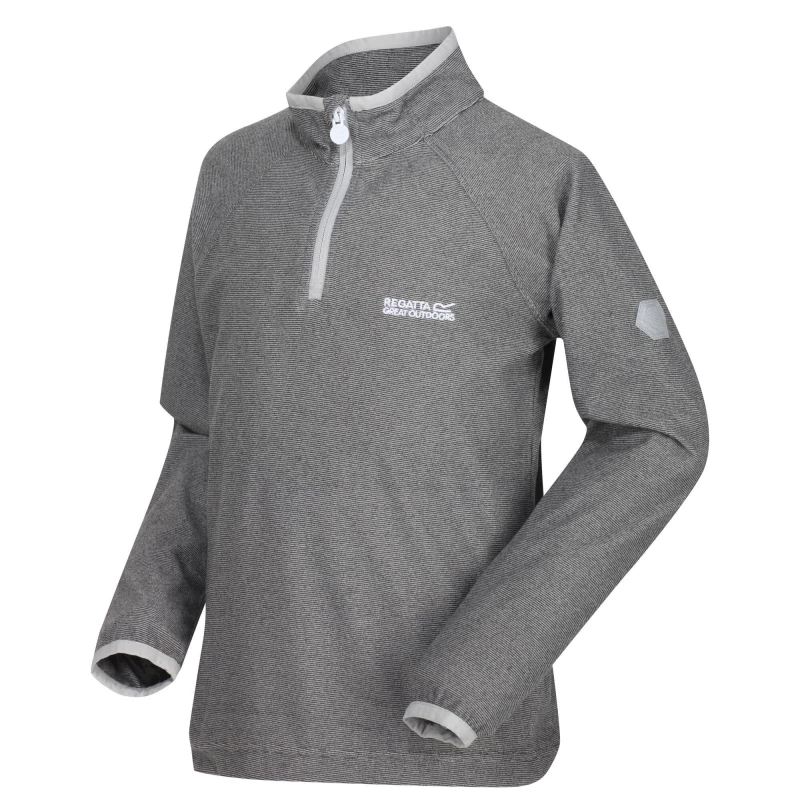 Image of Regatta Boys & Girls Loco Zip Neck Stretch Fit Micro Fleece Jacket Top 9-10 Years - Chest 69-73cm (Height 135-140cm) Light Steel RKA224-3TQ-9