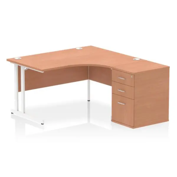 Image of Dynamic Office Solutions Impulse 1400mm Cantilever Right Crescent Desk Workstation I004258
