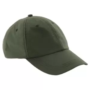 image of Beechfield Unisex Outdoor Waterproof 6 Panel Baseball Cap (One Size) (Olive)