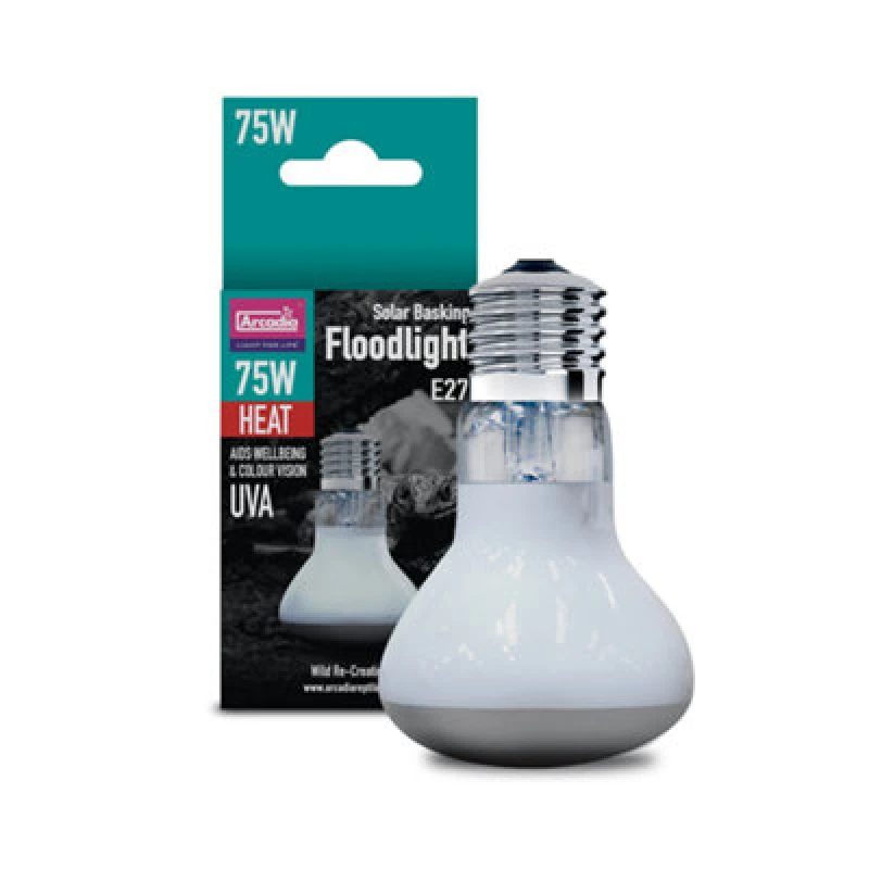Image of Arcadia Reptile Solar Basking Floodlight Heat Bulb 75W White unisex