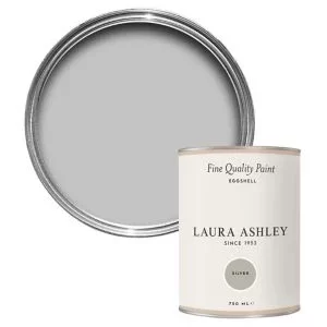 Image of Laura Ashley Silver Eggshell Emulsion Paint, 750Ml