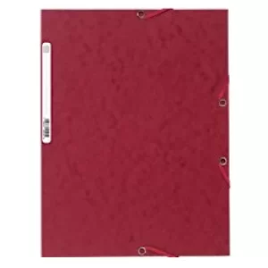 Image of Exacompta Elasticated 3 Flap Folder A4, 400gsm, Cherry Red, Pack of 25