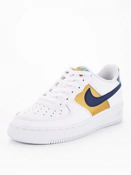 Image of Nike Junior Air Force 1 Low Lv8 Trainers - White/Blue