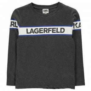 image of KARL LAGERFELD Junior Boys Long Sleeve T Shirt - Gris Chine A48