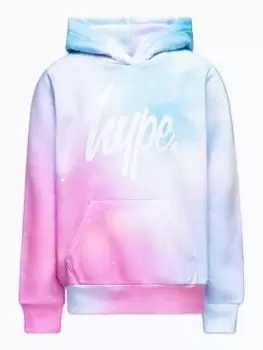 Image of Hype Girls Pastel Fade Script Hoodie, Pink, Size Age: 11-12 Years, Women