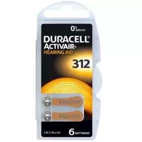 Image of Duracell Activair Size 312 Hearing Aid Batteries (6 Pack)