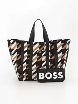 image of Boss Addison Houndstooth Shopper - Black