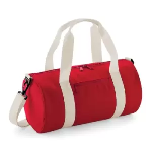 Image of Bagbase Mini Barrel Bag (One Size) (Classic Red/Off White)