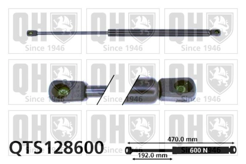 Image of QUINTON HAZELL Tailgate strut QUINTON HAZELL QTS128600