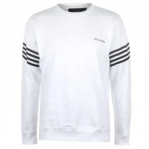 image of Religion Mens Bolt Stripe Sweater - WHITE