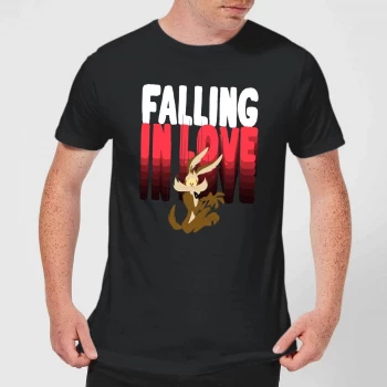 image of Looney Tunes Falling In Love Wile E. Coyote Mens T-Shirt - Black - 3XL - Black