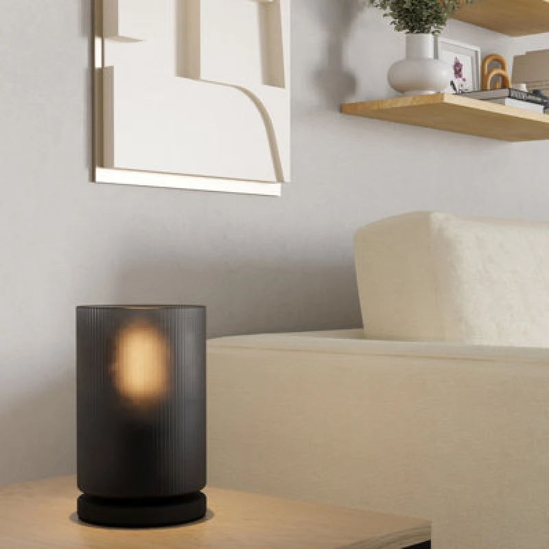 Image of EGLO Eglo Colomera Black Glass & Steel Minimalist Table Lamp Black One Size Unisex 9008606307166