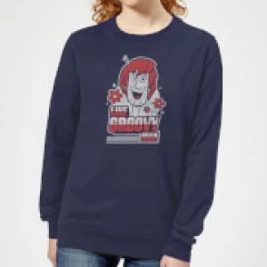 Image of Scooby Doo Like, Groovy Man Womens Sweatshirt - Navy - L