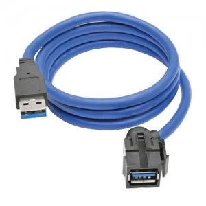 Image of Tripp Lite USB 3.0 SuperSpeed Keystone Jack Type A Extension Cable 3ft