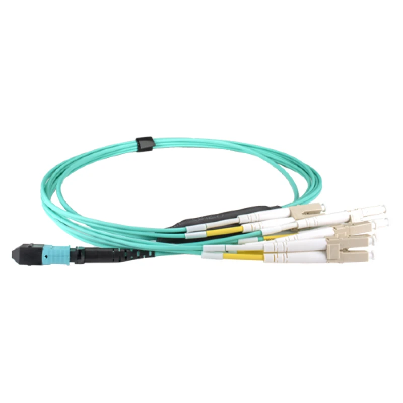 Image of Cablenet MPO-12BO4LC1 InfiniBand/fibre optic cable 1m LC Aqua colour