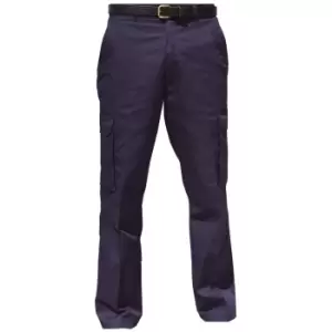 image of Warrior Mens Cargo Workwear Trousers (40/R) (Harbour Navy)