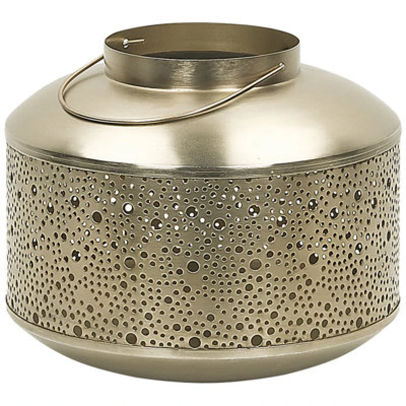 Image of Beliani Lantern Corfu Metal 22cm Gold
