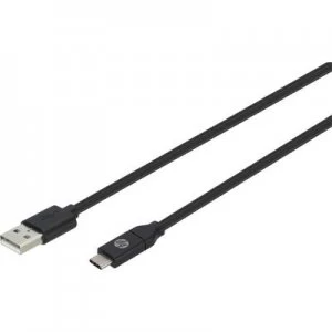 Image of HP USB 2.0 Cable 1x USB 2.0 connector A 1x USB C plug 1m Black