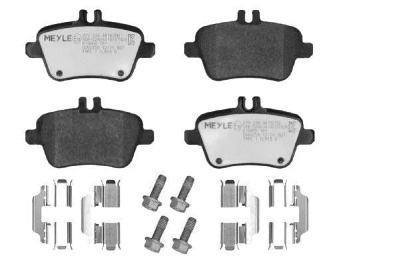 Image of MEYLE 025 248 4818/PD Brake pad set Rear Axle, prepared for wear warning indicator, with accessories, MEYLE-PD Quality, with anti-squeak plate Brake
