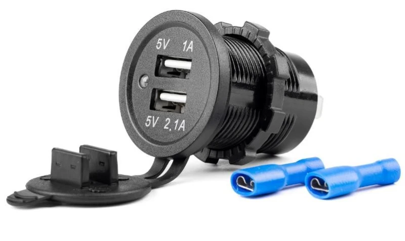Image of AMiO 02853 Car mobile phone charger with cap, Number of inlets/outlets: 2 Car mobile phone charger (100026)