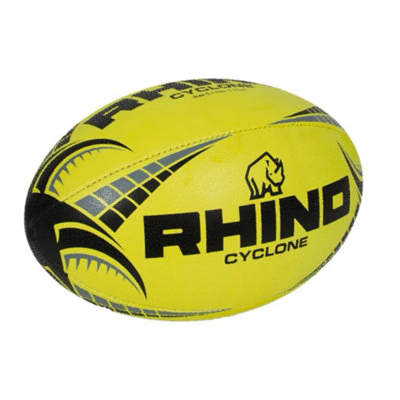 Image of Rhino Cyclone Rugby Ball Fluorescent Yellow (5)