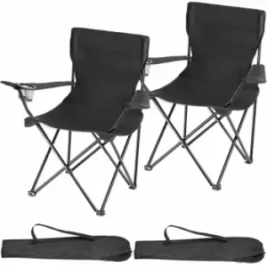 image of 2 Camping chairs Gil - garden chairs, outdoor chairs, folding garden chairs - Black - black