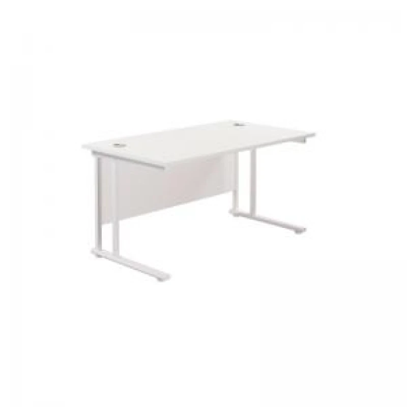 Image of Jemini Rectangular Cantilever Desk 1400x800x730mm White/White KF807018