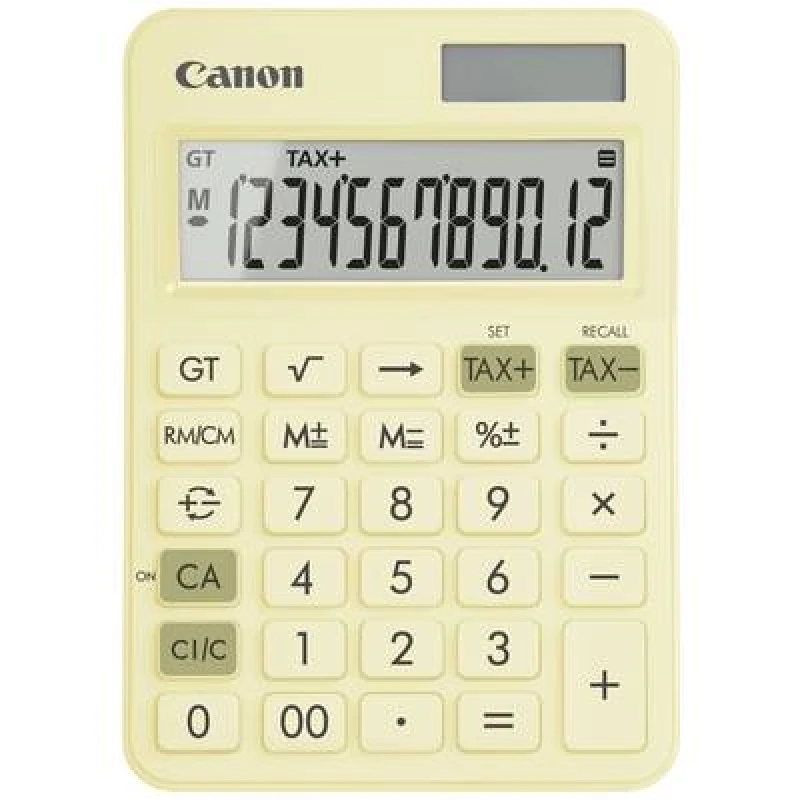 Image of Canon LS-125KB-PYL Pocket calculator Pastel yellow Display (digits): 12 battery-powered, solar-powered (W x H x D) 106 x 25 x 147mm 80-100004