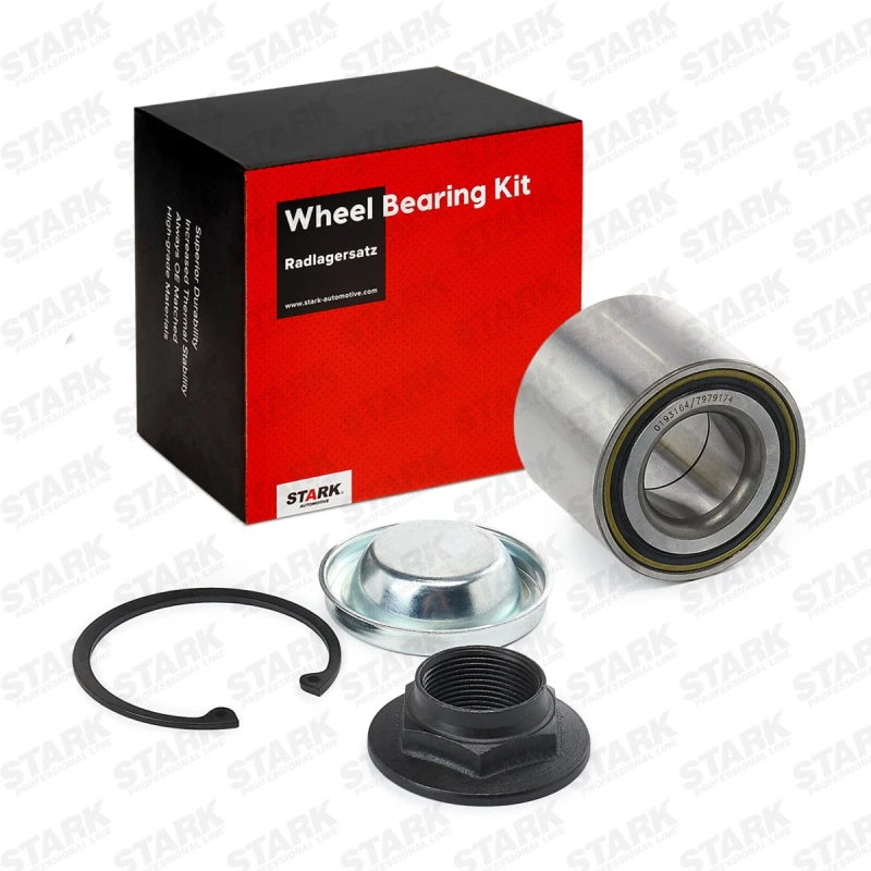 Image of STARK SKWB-0180562 Wheel bearing kit Rear Axle both sides, with grease cap Wheel Bearing Kit (654)