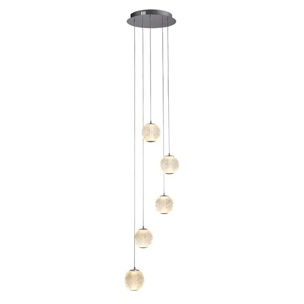 image of Searchlight Allure LED 5 Light Cluster Ceiling Pendant - Chrome