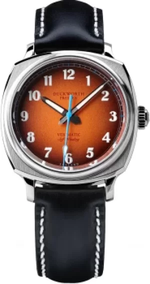 Image of Duckworth Prestex Watch Verimatic Orange Fume Black Leather Limited Edition