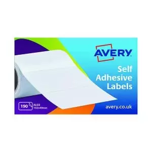 image of Avery 190 Labels on a Roll 102x49mm AL03 AV49562