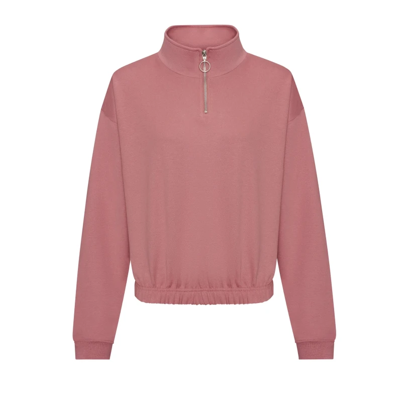 Image of Just Hoods Sweatshirt 1/2 zip woman Just Hoods Rose Female L