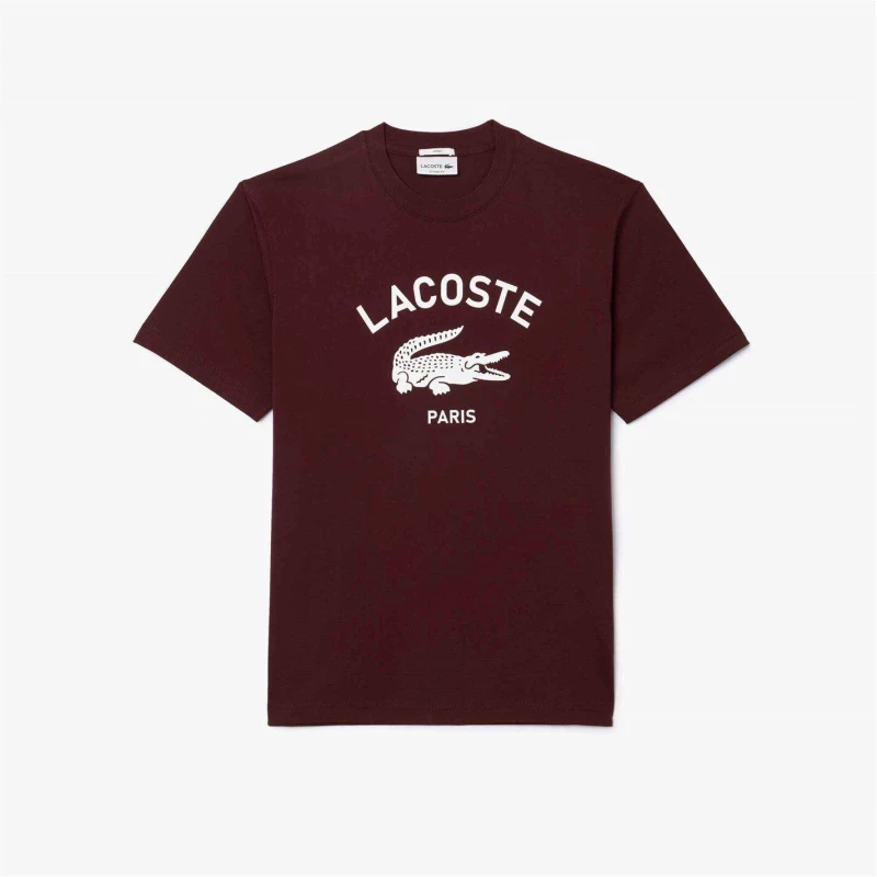 Image of Lacoste Large Logo Short Sleeve T-Shirt - Red Red S
