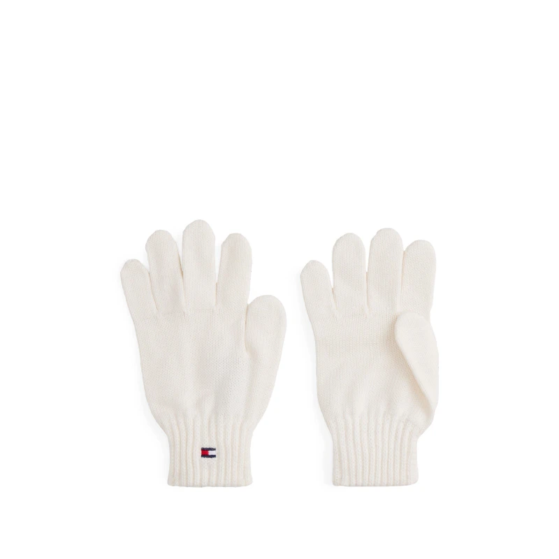 Image of Tommy Hilfiger Kids Small Flag Knitted Gloves White YBH unisex L-XL