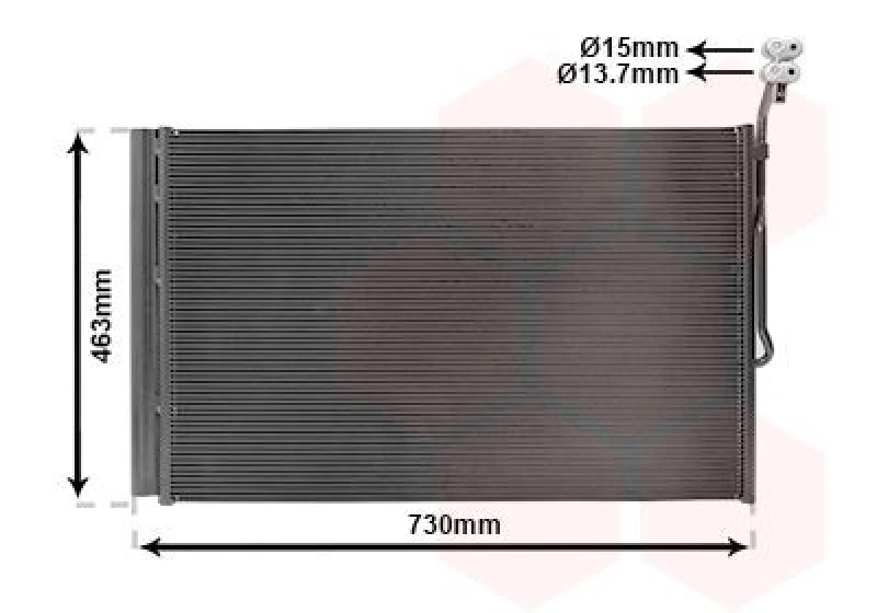 Image of VAN WEZEL Air conditioning condenser VAN WEZEL 74015703