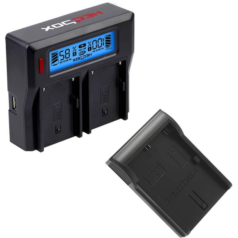 Image of Hedbox RP-DC50 Charger Dual Battery Charger and DLPE6 Plate Kit